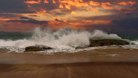 beautiful sunset over the Indian Ocean Sri Lanka