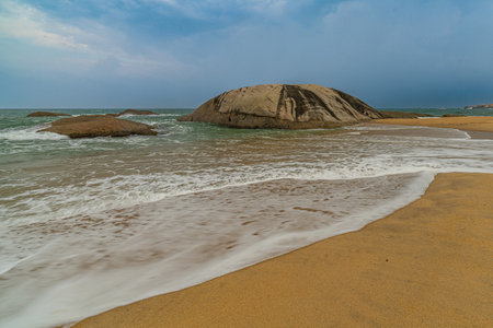 beautiful sunset over the Indian Ocean Sri Lankaの写真素材