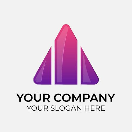 colorful vector logo design and identity for company on white backgroundのイラスト素材