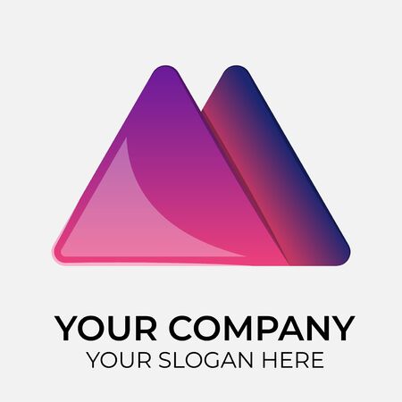 colorful vector logo design and identity for company on white backgroundのイラスト素材