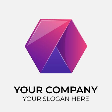 colorful vector logo design and identity for company on white backgroundのイラスト素材