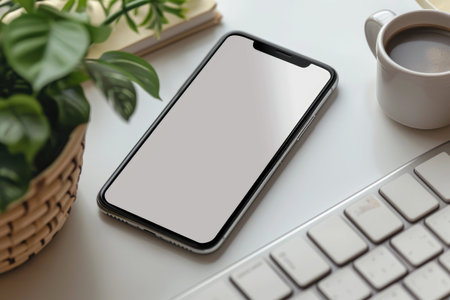 Minimalist Elegance: Smartphone Mockup with Blank Screen Templateの素材