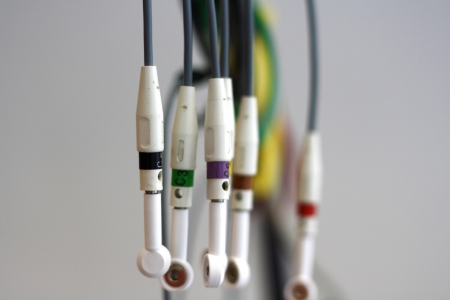 close up of ecg cablesの写真素材