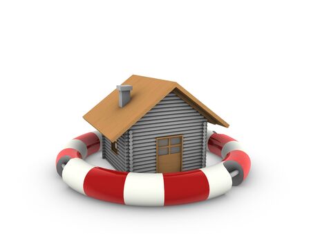 home and lifebuoyの写真素材