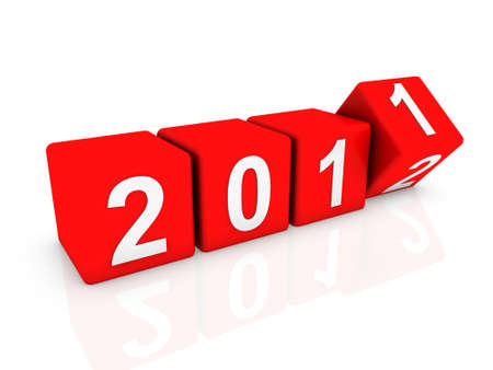 year 2011 cubes の写真素材