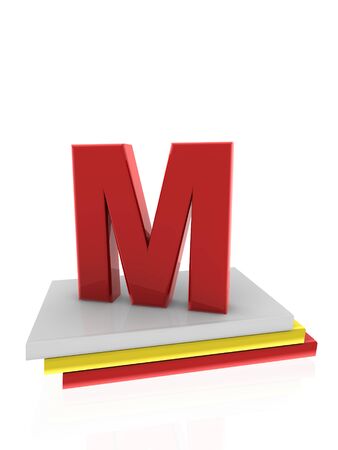 letter M on booksの写真素材
