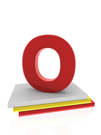 letter O on books の写真素材