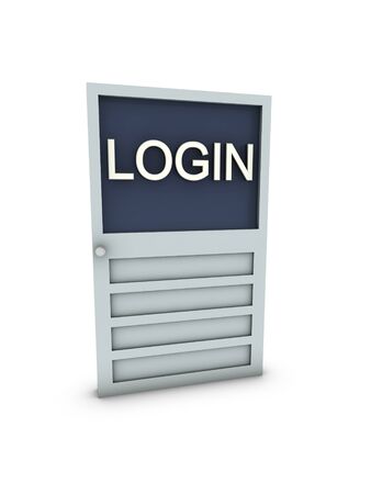 login on doorの写真素材