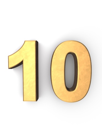 number ten golden metal texture の写真素材