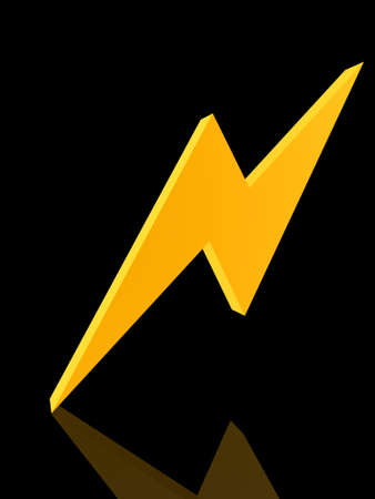 3d energy sign isolated on black の写真素材