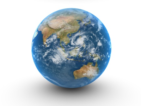 world globe isolated on whiteの写真素材