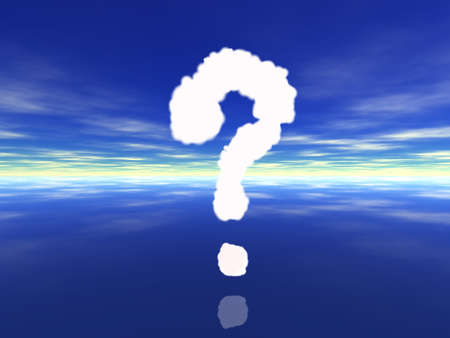 question sign made of smokeの写真素材