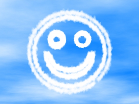 smiley made of cloud の写真素材