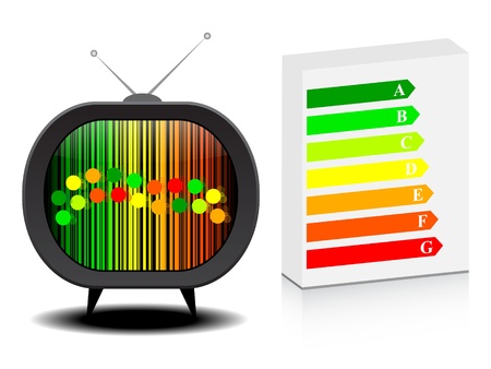 tv with energy classification のイラスト素材
