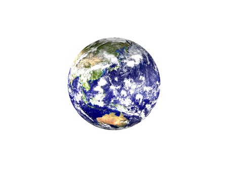 Earth planet - Asia, isolated on white background