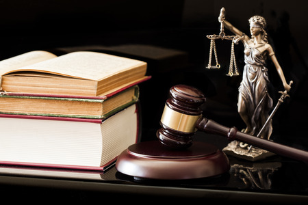 Law concept on black backgroundの写真素材