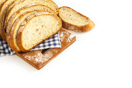 Bread on white backgroundの写真素材