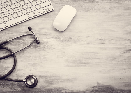 Medical concept on wooden backgroundの写真素材