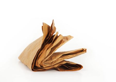 Natural brown paper on white backgroundの写真素材