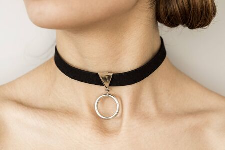 Young woman with necklaceの写真素材