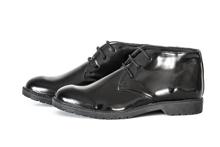 Male shoes isolated on white backgroundの写真素材