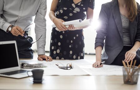 Architects and engineers planning on new projectの写真素材