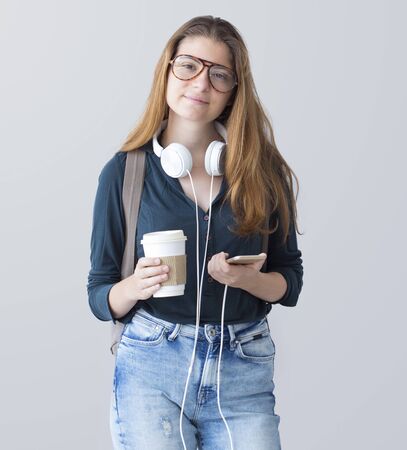 Portrait student girl look at cameraの写真素材