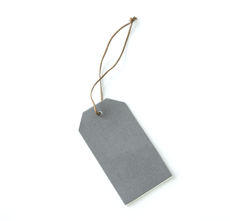 Paper label on white backgroundの写真素材