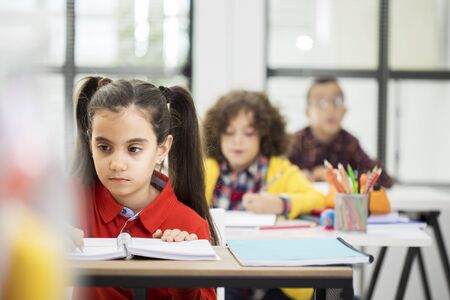 School children in classroomの写真素材