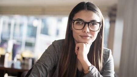 Businesswoman portrait look at cameraの写真素材