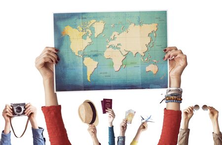 People planning holiday adventurous iconsの写真素材