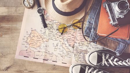 Travel concept high angle viewの写真素材