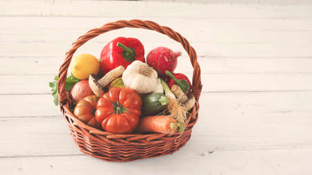 Fresh vegetables healthy food conceptの写真素材