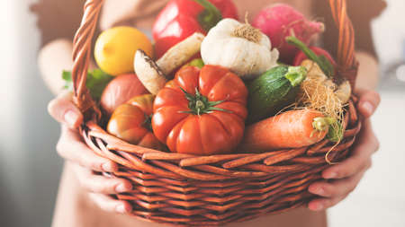 Fresh vegetables healthy food conceptの写真素材