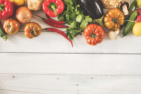 Assortment vegetables high angle viewの写真素材