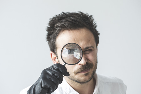 Man with the magnifying glassの写真素材