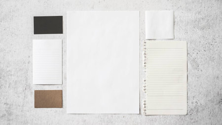 Collection of various white papersの写真素材