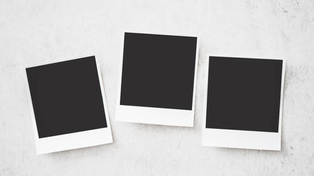 Square photo frame on white backgroundの写真素材