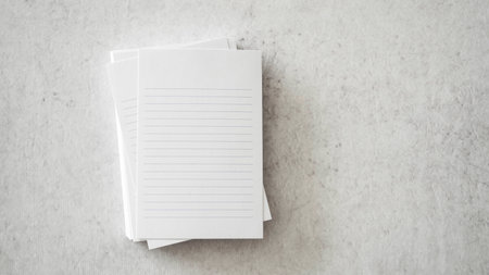 Stack of white notepapers isolated