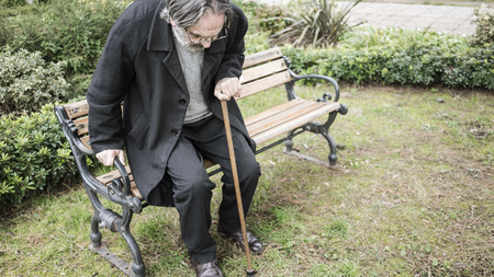 Old man in the parkの写真素材