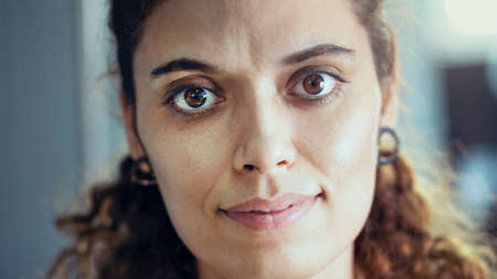 Head shot portrait young womanの写真素材