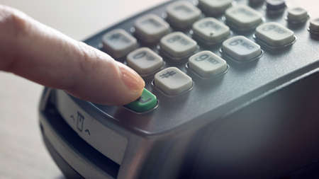 Making payments from pos deviceの写真素材