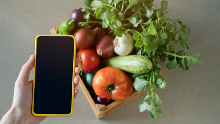 Online buying and delivery conceptの写真素材