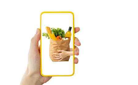 Online buying and delivery conceptの写真素材