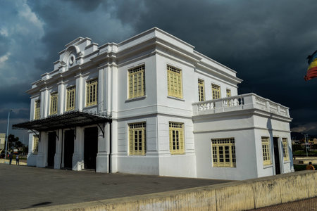 republican building in Zipaquira Colombiaの写真素材