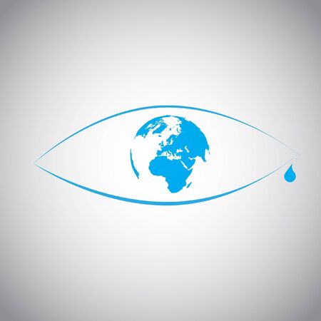 Global warming in an eye symbolのイラスト素材