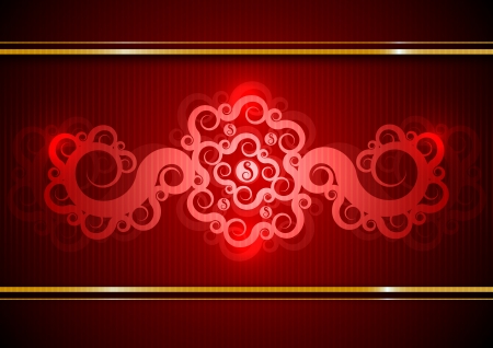 Vector vintage red and gold backgroundのイラスト素材