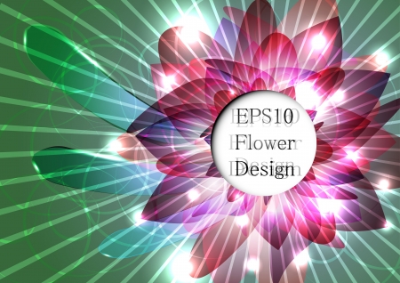 Pink flower with sparksのイラスト素材