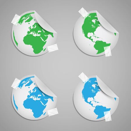 Sticker world with eco signsのイラスト素材