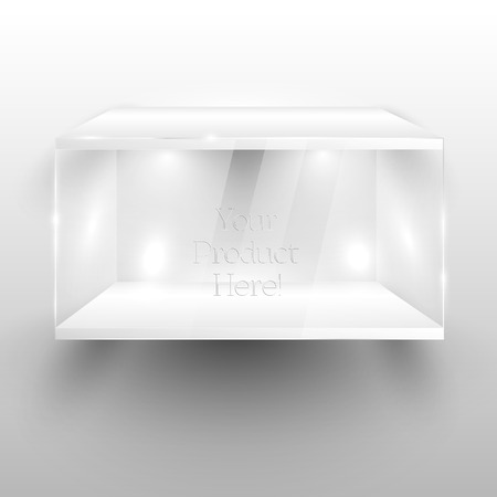 3d Empty glass showcase for exhibitのイラスト素材